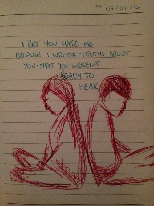 
"I bet you hate me because I wrote truths about you that you weren&#8217;t ready to hear."
