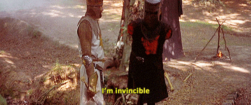 Image result for the black knight monty python gif