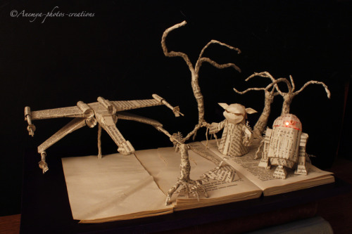 StarWars book sculpture: Dagobah&#8230; by AnemyaPhotoCreations