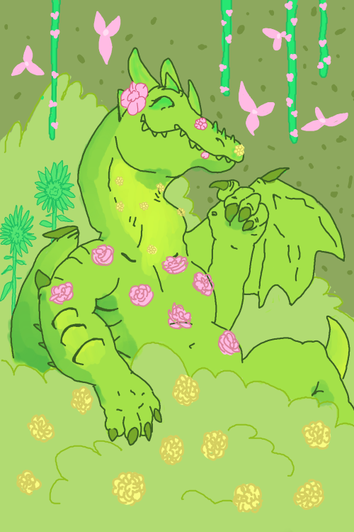 pretty dragon, pretty flowers!
and some good inspiration music