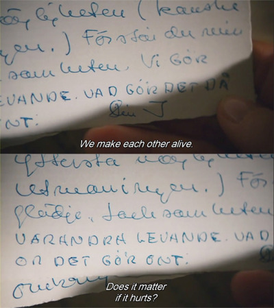 
A fragment of one of Ingmar Bergman’s love letters to Liv Ullmann.
