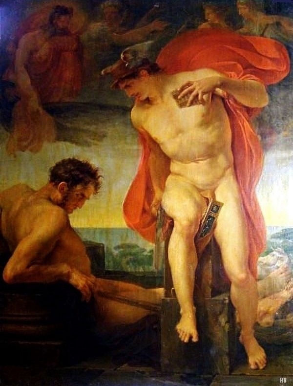 Jupiter - Mercury - Argus and the Fates. 1824. Jacques Reattu. French 1760-1833. oil/canvas.
http://hadrian6.tumblr.com