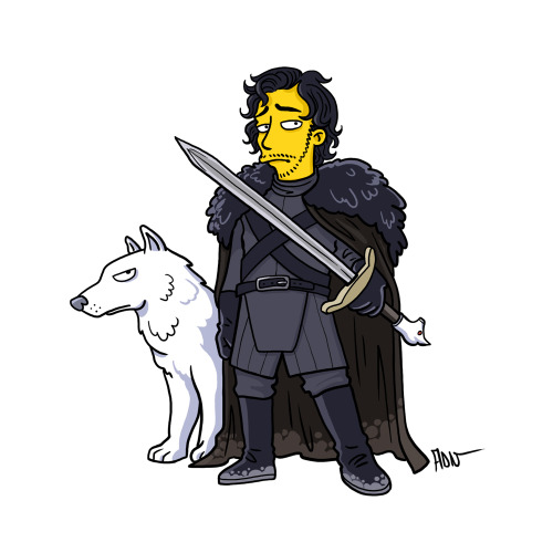 Jon Snow from &#8220;Game Of Thrones&#8221; / Simpsonized by ADN