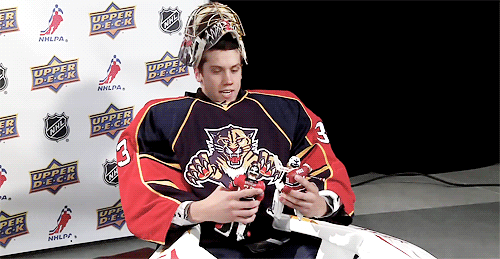 gif * Vancouver Canucks jacob markstrom he looks so cute and small you almost forget he