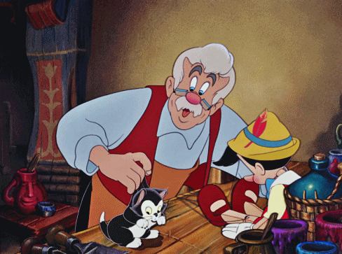 Image result for PINOCCHIO AND GEPPETTO GIFS