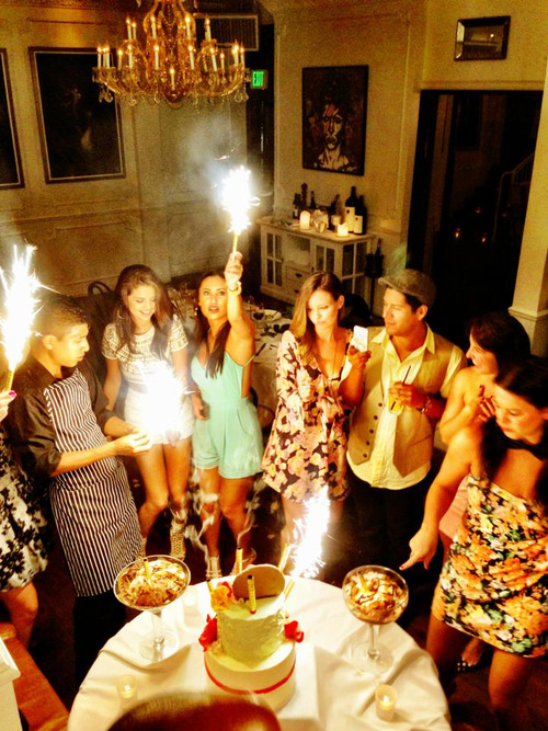 Selena Gomez celebrating her birthday with her friends.