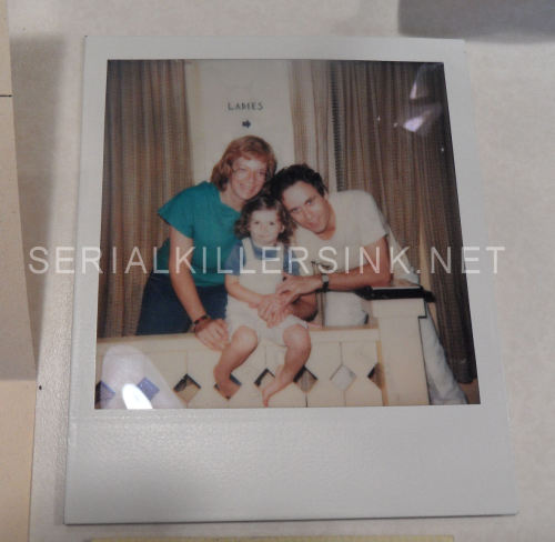 Original Ted Bundy Polaroid - Taken at Florida State Prison with wife Carol and his daughter.