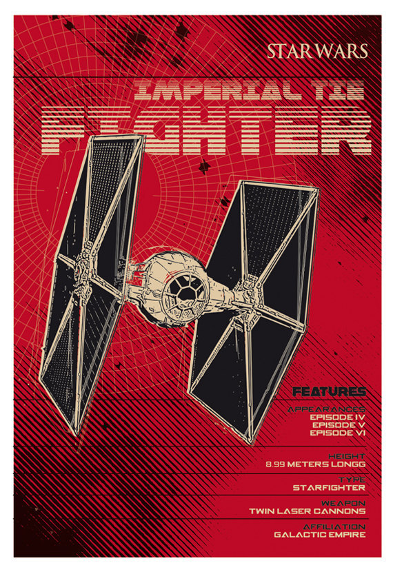 Star Wars Space Ships Poster Set - Created by 2 Toast Design
Available for sale on Etsy.