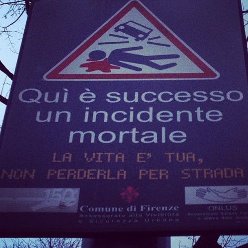Yikes! They are pretty serious about their caution signs here in Florence. #pneumawear #inspiredadventure www.pneumawear.com