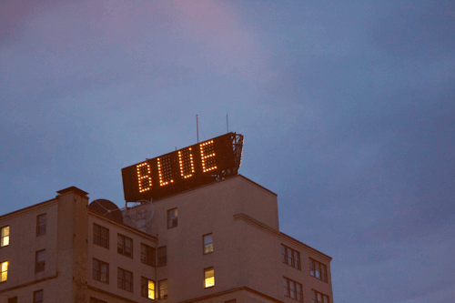 BLUE STKG &ndash;&gt; on the Time &amp; Temperature Building in downtown Portland, Maine! http://timeandtempblog.joebornstein.com/