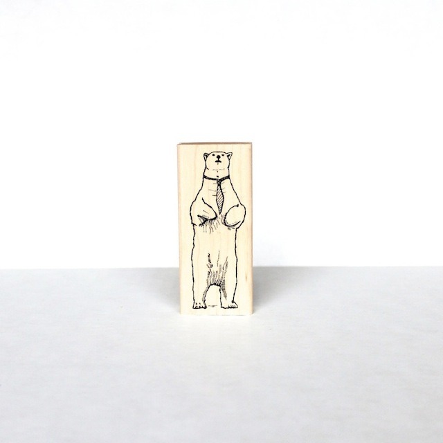 handmade crafting polar bear rubber stamp by assemble shop and studio in seattle washington