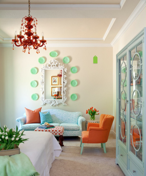 Gorgeously colorful living room by Tobi Fairley