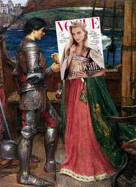 Tristan and Cara
Cara Delevingne, Vogue Australia October 2013 + Tristan and Isolde by John William Waterhouse