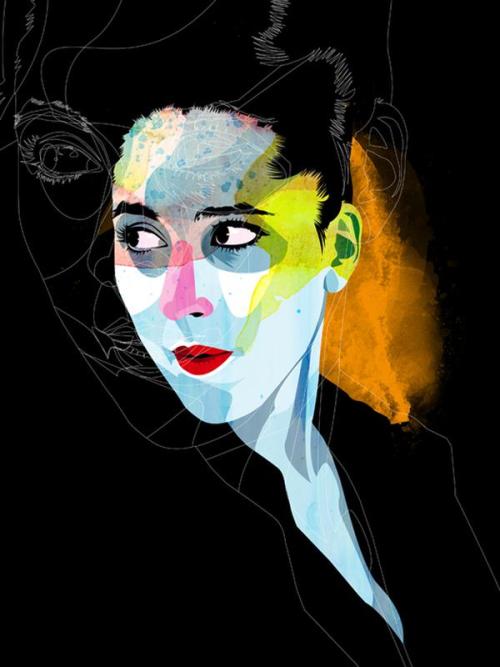 drawing Illustration art painting portrait Vibrant Alvaro Tapias - tumblr_n8zs0d52VC1qlq9poo4_r1_500