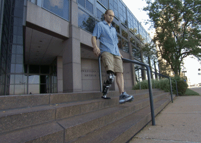 'Groundbreaking' step forward: Scientists debut mind-controlled bionic leg
(GIF: NBC News)
An affordable version of the futuristic motorized prosthesis could be available to more than 1 million amputees within three to five years.
Continue reading
