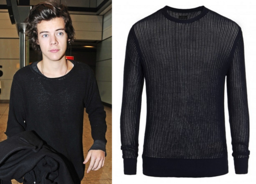 Requested by rossyshorr5 - Harry has worn this mesh jumper a few times during this year, unfortunately it&#8217;s sold out but here is the link in case it comes back into stock.
All Saints - out of stock