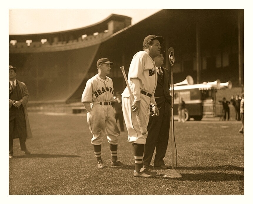 Babe Ruth comes back to Boston in 1935with the Braves. : r/baseball