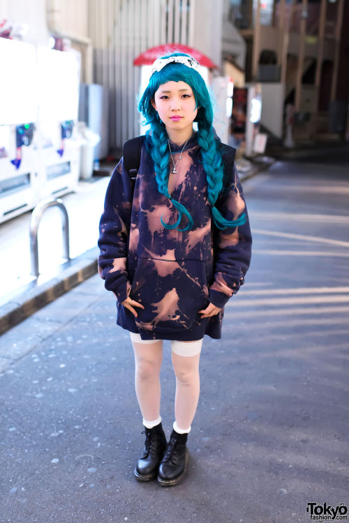 tokyo fashion bleached hoodie w vivienne