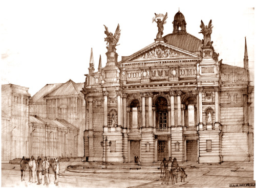 Architectural Sketches by Maja Wrońska