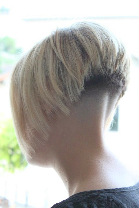 shaved nape with inverted bob