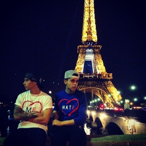 
@jaibrooks: bros from school now livin our dream together sittin underneath the Eiffel Tower
