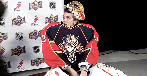 gif * Vancouver Canucks jacob markstrom he looks so cute and small you almost forget he