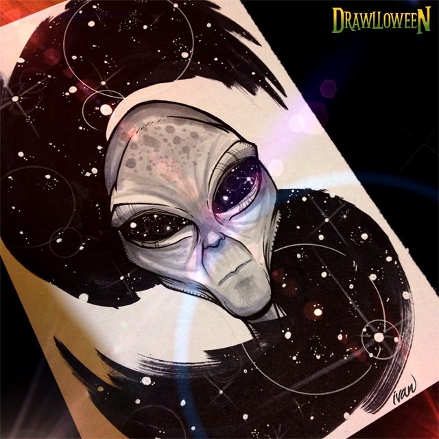 #Drawlloween Day 15: Alien.