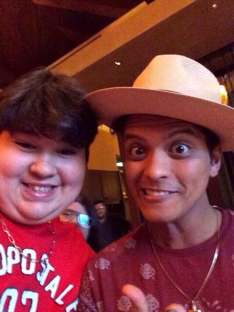 Bruno with a fan in LA
