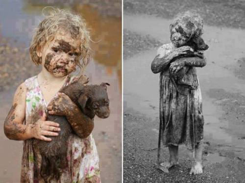 tia-derpet:

A casa dessa menininha estava sendo inundada e ela se recusou a sair de dentro de casa sem salvar seu cachorrinho. Ainda à amor de verdade nesse mundo.
