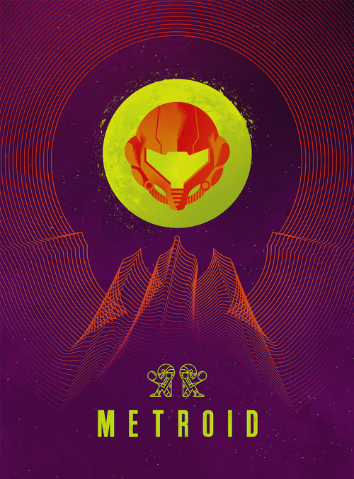 Retro Sci-fi Metroid Poster by Jeff Langevin