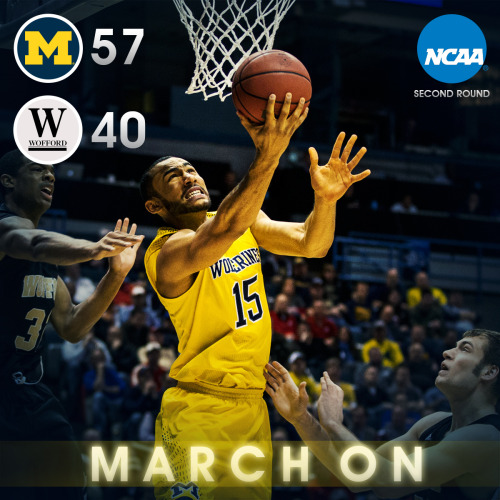 michiganathletics:<br /><br />To the round of 32.<br />