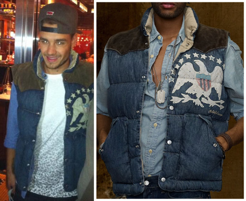 Back when the boy&#8217;s were in New York, Liam wore this gilet while out for dinner with his family (24th August 2013)
Ralph Lauren - $185
