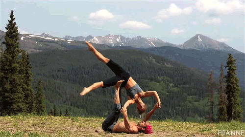 fitanne:    Acro yoga at 11,000 feet  