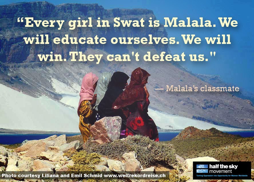 Malala Yousafzai has inspired the world and has become a symbol of the girls of Pakistan&#8217;s Swat Valley and the millions of girls all over the world who do not have access to education. Let&#8217;s amplify the voices of these brave girls who deserve access to education and an opportunity to reach their full potential.Tonight at the fourth annual Women in the World Summit, Angelina Jolie will honor Malala for her bravery. 