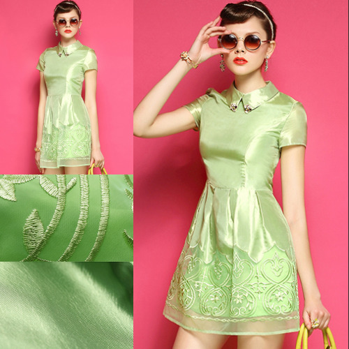 Classic style is fashion always, elegant high-rise embroidery dress ...