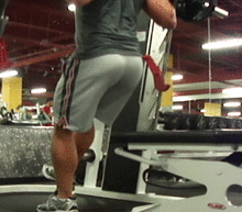 Fitness model Tyler Sarry working his glutes.