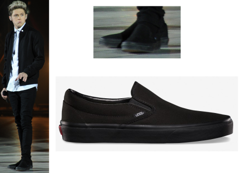 Niall wore these Van slip on shoes when performing on the Italian X Factor yesterday (12th December 2013)
Vans - £47