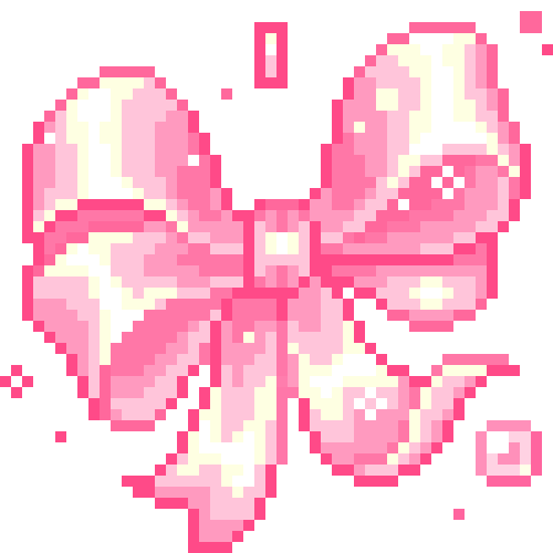 kawaii pixels pink ribbon gif