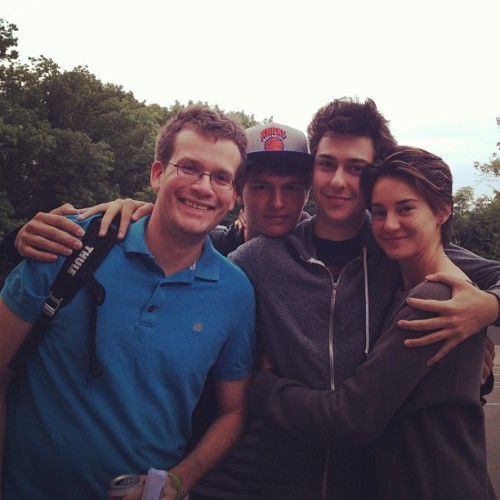 Reunited with the #tfiosmovie cast! (with Ansel Elgort, Nat Wolff, and Shailene Woodley)