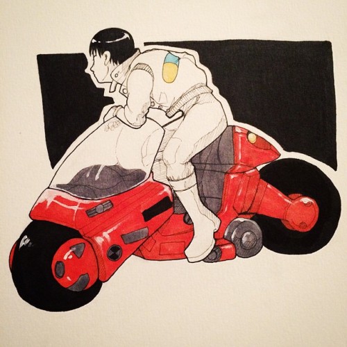 Yesterday I told @ashdune &#8220;I can&#8217;t just draw anime everyday.&#8221; Ha ha ha ha ha ha. #inktober #inktober2GO #pigmainktober #anime #akira #drawing #mine