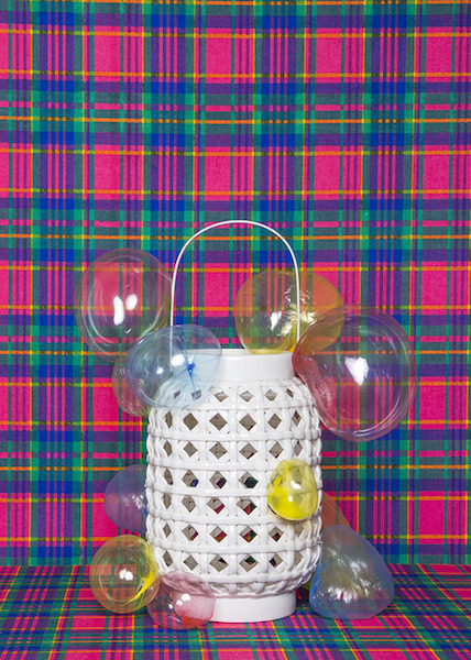 Rachel Stern, Still Life with Bubbles and Plaid, 2014
