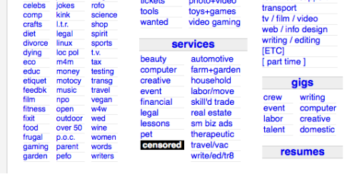 Craigslist censored: Adult section removed Some ...