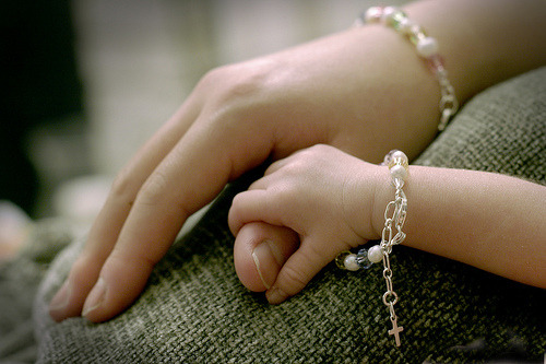 thatgirlinpearls:

My daughter, Ava, has a very similar bracelet except in gold which she got as a baptism got from her Godmother &amp; Godfather. :)
