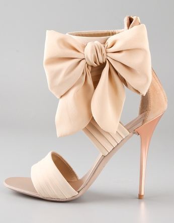 nude high heels with bow