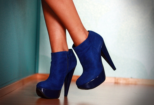 blue and black booties