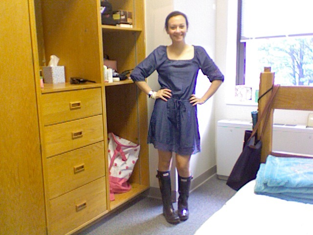 The College Prepster - OOTD Dress: Old Navy Boots: Hunter