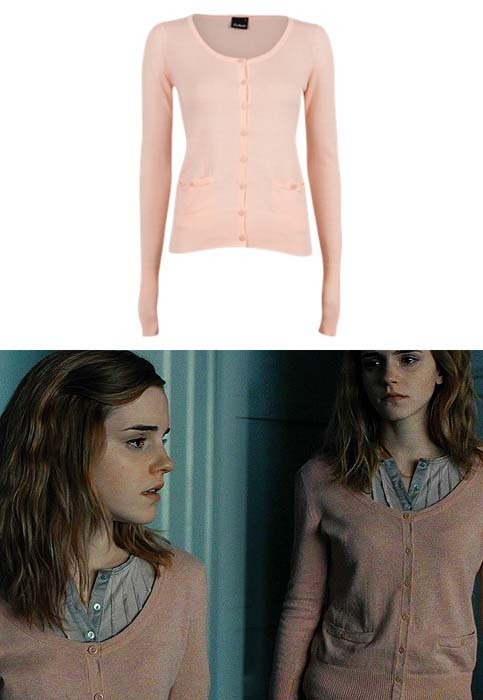 
 Emma wore a Cubus Faith Basics Buttoned Cardigan as Hermione Granger in Harry Potter and the Deathly Hallows part 1. 
