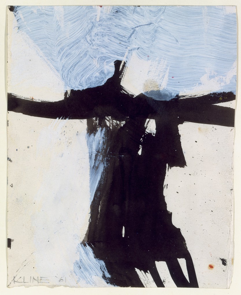 Franz Kline, Study for &#8220;Flanders,&#8221; 1961, Ink and oil on paper, 9 x 7-1/8 inches/