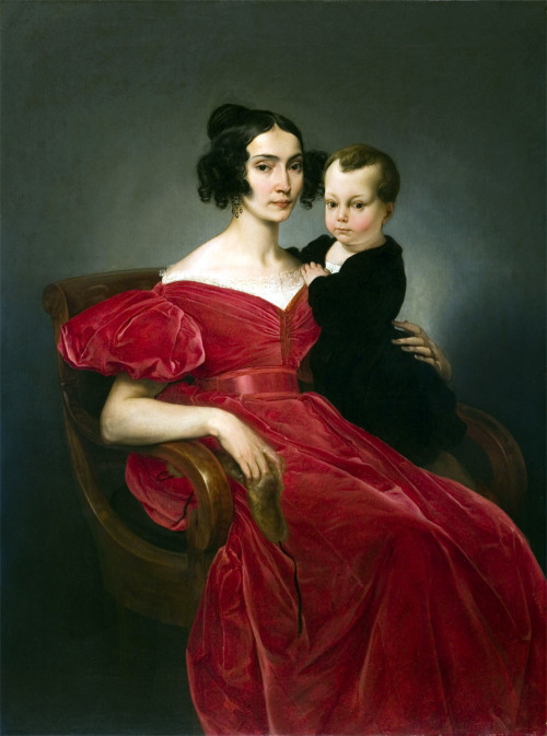 Portrait of Countess Teresa Zumali Marsili With Her Son Giuseppe by Francesco Hayez, 1833 Italy