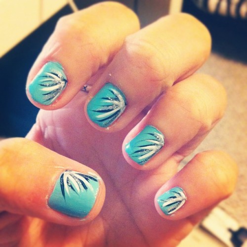 easy nail art # nails # mine # nail art # blue # tiffany blue ...